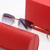 womens designer sunglasses Trendy Sun glasses Frameless Metal Square Frame Ornamental Fashion ins net red same men and women Fashion Anti