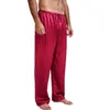 Erkekler Sweetwear Dips Erkek İpek Saten Pijama Pijama Pantolon Salonu Uyku Sıradan Pantolon Mansepwear 201109