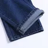 TIGER CASTLE Taille Haute 100% Coton Hommes Classique Jeans Baggy Marque Mâle Droite Denim Pantalon Printemps Hiver Épais Jeans Hommes 201116