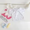 Milancel Baby Girl Desse Born Clothing Set Toddler Girls Suit ruche kraag T -shirt hoofdband en bloeier 3 PCS Set LJ201221