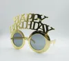 Металлик С Днем Рождения солнцезащитные очки новинка очки фото -стендка для партии аксессуары для вечеринки в пользу унисекс золотой серебристый роза