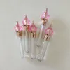 Emballage de cosmétiques en plastique en plastique Pink Magic Wand Clear Lip Gloss Tubes vide à lèvres à lèvres Rempilable Bouteilles Contianers7636887