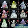 Free Shipping 100pcs/lot 7x9cm Multi Color Small Organza Bag Cute Charm Jewelry Packaging Bags Christmas Wedding Organza Pouches