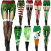 St Patricks giorno di Natale le ghette per le donne Capodanno Leggins 3D di disegno del merletto di inverno di Legging Vestiti Di Natale Formato più
