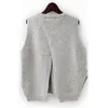 New Autumn And Winter Cashmere Sweater Women 'S Knitted Vest Vest Sling Round Neck Loose Sleeveless Short Wool 201031