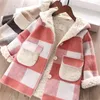 Girl's long woolen coat Children's tweed coat is thick LJ201120