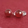 AINOUSHI Envío gratis Real 925 Plata esterlina sólida Red Natural Beads Pendiente Bohemio Joyería de moda para mujeres Regalo de cumpleaños Y200106