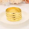 18 k Yellow Gold Bangle Women Fine Solid Gold GF Dubai Bride Wedding Bracelet Jewelry Gold Charm gift 1pcs or 4pcs select1508101