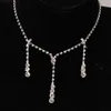 Set di gioielli africani Collana con gocce di tennis in cristallo Set nuovi orecchini con collana di strass Set di gioielli da sposa damigella d'onore da sposa8359145