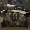 Conjuntos de cama Geometric Set Gold Buda Duvet Capa com fronha para crentes budistas Quarto Impresso multi-tamanhos