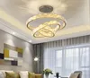 モダンシャンデリアのためのリビングルームラージホテルホール階段LEDクリスタルシャンデリアラウンドリングライトフィクステッド家の装飾ランプ