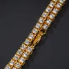 1 Reihe Tennisketten Armband Mode Hiphop Schmuckset Gold / Weißgold 5mm Halskette voller Strasssteine für Männer Frauen