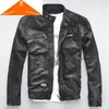 Jacke Männer Leder Echte echte Schaf Ziege Haut Marke Schwarz Männlich Bomber Motorrad Biker Mann Mantel Herbst Frühling Kleidung LJ201029