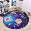 2 en 1 bleu le système solaire thème tapis de jeu jouet sac de rangement bébé espace doux tapis de jeu jouets infantile planète tapis tapis enfants jouet LJ201113