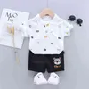 Jongen baby sets zomer korte mouw tops broek 2 stks peuter kleding beer t-shirt jongen sport past kinderkleding 1-4 jaar oud G220310