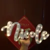 Nome personalizzato LED Lamp Sign Marquee Light Up Night Grow Light Decorazione della parete per la camera da letto Ornamenti di nozze Luci 201125