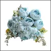 Decorative Flowers & Wreaths Festive Party Supplies Home Garden 13 Heads Peony Fake Flower Decor Aesthetic For Living Room Vintage Artificia
