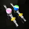 Nector colecionador kits de cachimbos de vidro bongs quartzo prego keck clipe de silicone contêiner 10 mm 14mm macho articulação tubulações de vidro petralhadores