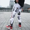 Hiphopbroek mannen losse joggers broek met print streetwear harem broek kleding kommelt lengte broek Harajuku sport casual 201128