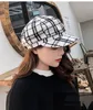 2021 Kobiety Visor Beret Autumn Winter Octagon Cap Hats Stylowy artysta malarz malarz Newsboy Caps Black Grey Beret Hat7498385