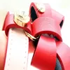 Dog Collar Leash Pet Accessories Cattlehide Real Leather Lychee Texture Cowhide Pink Red Cowskin Rhinestone Buckle Calfskin New214i