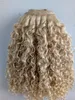 Chinese Virgin Remy Curly Hair Weft Human Top Extensions blonde 6130 Color 100g one bundle6124866