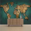 Custom Mural Retro Nostalgic 3D Stereoscopic Embossed World Map Photo Wall Fresco Bedroom Study Room Restaurant Decor Wallpaper