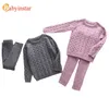Babyinstarユニセックス衣料品セット長袖セーター+ズボン幼児男子ニットトラックスーツ幼児女子服211224