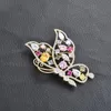 女性ファッションクリスマスピンのための美しい蝶のための美しい蝶のための美しい蝶の高級ラインストーンクリスタル昆虫ブルーチピンジュエリー・フローチェム・ビジュー