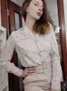 Pocket Long Sleeve Turn Down Collar Women's Shirts Office Lady Polka Dot Cotton Casual Shirts 2022 New Spring Blouses