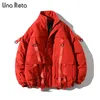 Una Reta Winterjacke Mäntel Männer Casual Windjacke Jacken Herren Parka Plus Größe Hip Hop Bandage Design Mäntel Mann Streetwear 201210