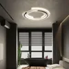 Lustres Simple Noir Blanc LED Moderne Lumières Salon Salle À Manger Chambre Maison Éclairage Intérieur Lampe Dimmable Avec Télécommande