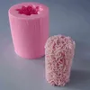 3D rosa fiore cilindro di silicone candela stampi di sapone fai da te forma di sapone forma candela creazione di strumenti in resina artigianato resina torta fondente decorando la muffa H1222