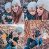 All'ingrosso- Cappello e sciarpa autunno inverno da donna Set berretti lavorati a maglia Cappelli Sciarpa ad anello per bambini Berretto da uomo Genitore-bambino 2 pezzi