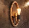 Modern Hemp Rope LED Wall Light Sconce Industrial Decor Lighting Loft Wall Lamp for Home Mirror Light Bar Cafe Vintage Fixtures