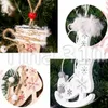 новый Новогоднее украшение деревянный кулон цветной печати Christmas КАТАНИЯ обувь конопли веревки небольшой кулон рождественской елки Подвеска T500438