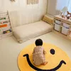 漫画かわいいラウンドカーペット子供の部屋の部屋のベッドサイドベッドルームのための床の床の床の洗える220301
