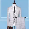 Mäns Slim Fit Tuxedo Suit 3 Piece Blazer Vest Pant Elegant Groom Bröllopsdesign Byxor Suit Män Formal Office Wear Suite 4xl1