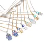 Серебряное ожерелье женские позолоченные дизайнерские цепи Классическая рука подвески кулон ювелирных изделий подарок