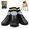 4 unids/set exterior impermeable antideslizante antimanchas perro gato calcetines botines zapatos con suela de goma Pet Paw Protector para L pequeño L jllUuF