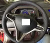 Housse de volant bricolage pour 3 rayons 8th Honda Civic DIY Coudre des accessoires intérieurs 13 5-14 5 pouces Stitch On Wrap Noir Véritable L199W