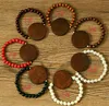 Fabricants en gros lettres de bracelet de personnalité européenne et américaine perles en bois chaîne de perles commerce extérieur multicolore en option