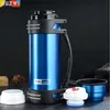 Haute capacité 1.2L / 1.5L / 2L Thermosflask randonnée en plein air ski eau bouteille de café double paroi isolation chaude thermos tasse tasse 201105