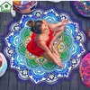 Indian Mandala Tapestry Beach Towel Sunblock Round Bikini Cover-Up Deken Lotus Boheemse Yoga Mat Camping Matras Nieuw T200601