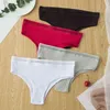 10pcs / set culottes sous-vêtements en coton sexy taille basse douce couleur unie intimes lingerie pantys femme sous-vêtements respirants 211222