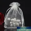 10 pz 7x9cm gioielli regalo di nozze regalo caramelle coulisse in organza sacchetti borse perline perline perline dell'orecchino borsa di imballaggio