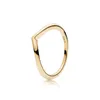 Anello Wishbone lucido Anelli placcati oro giallo 18 carati Scatola originale per set di fedi nuziali da donna in argento 925 oro rosa7438290