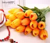 US-amerikanische Lager 50pcs Latex Tulpen Künstliche PU-Blume Blumenstrauß Echte Berührung Blumen für Dekoration Hochzeit Dekorative Blumen 11 Farben Option