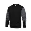 Sweat à capuche pour hommes Sweatshirts Plus Taille Mode Patchwork Sweat-shirt Vêtements de sport pour hommes Pulls Hip Hop Streetwear Col rond Survêtement 220217