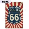 Route 66 Kalay İşaret Vintage Metal İşaret Plak Pub Pub Kulübü Adam Mağara Gaz İstasyonu için Retro Garaj Duvar Dekor7277745